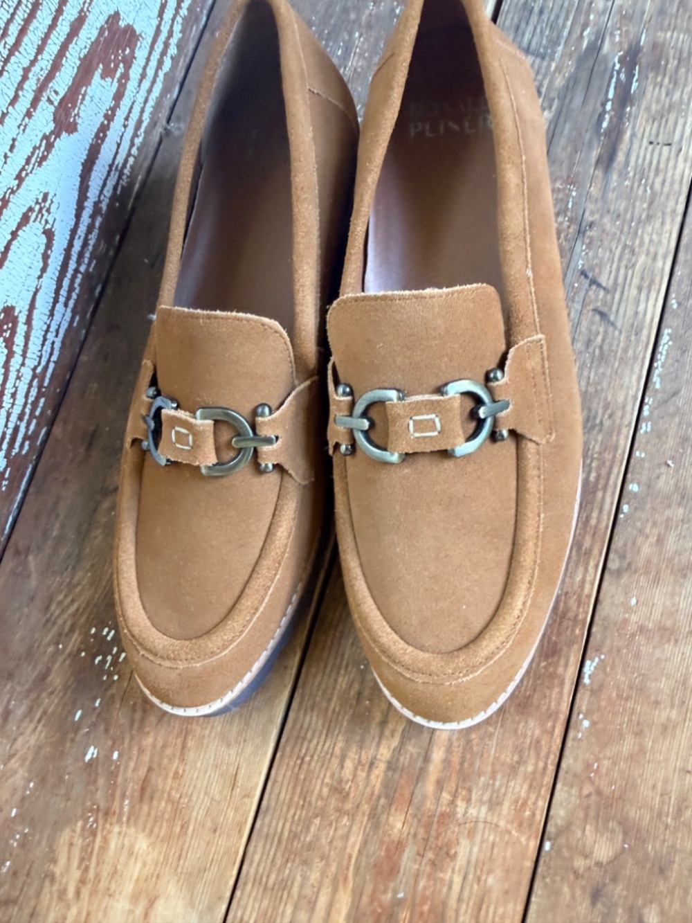 NWOT Donald Pliner Calf Suede Clio Loafer Saddle 11 - Picture 5 of 15